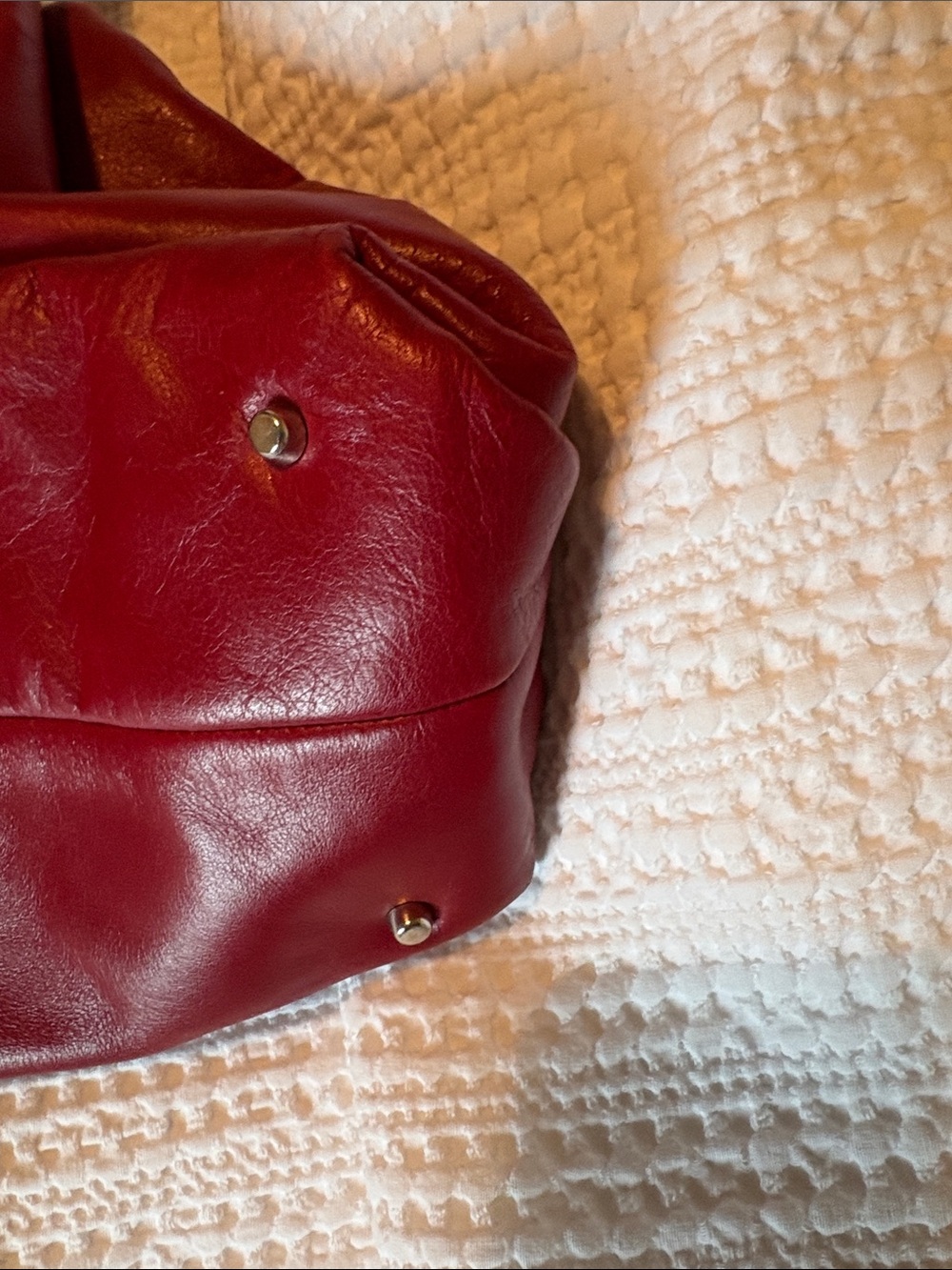 Furla Red Leather Shoulder Bag with Charm - Picture 6 of 6